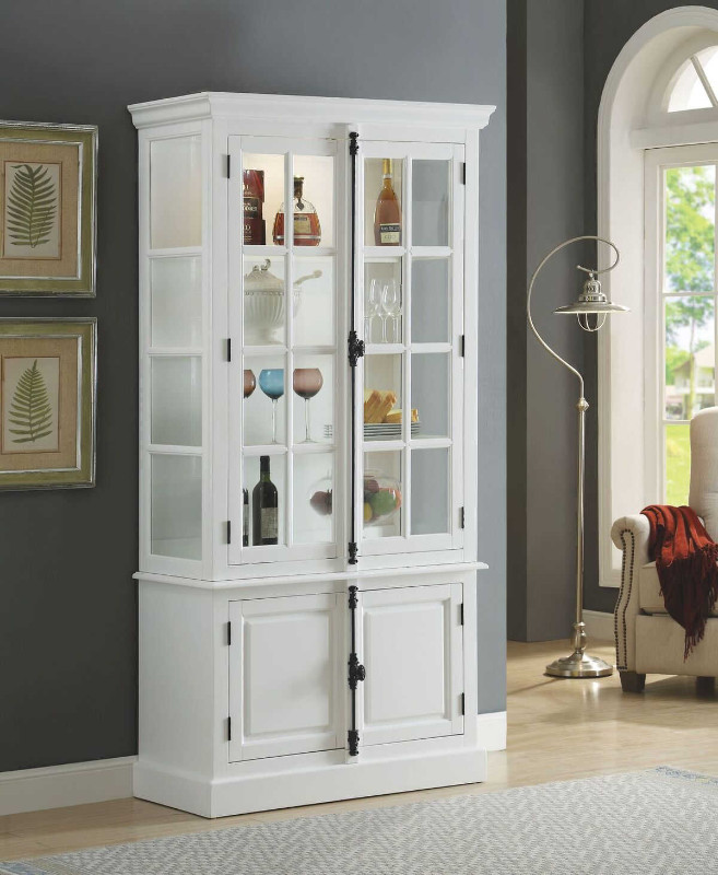Acme90300Iovius collection white finish wood curio with
