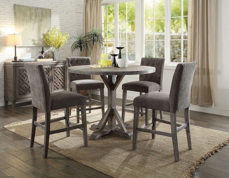 weathered wood dining room table