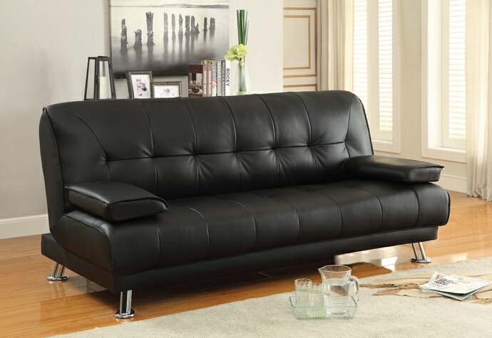coaster futon sofa bed with removable armrests
