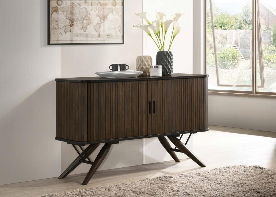 Coaster 115275 Wildon home Wes walnut finish wood mid-century modern server sideboard cabinet