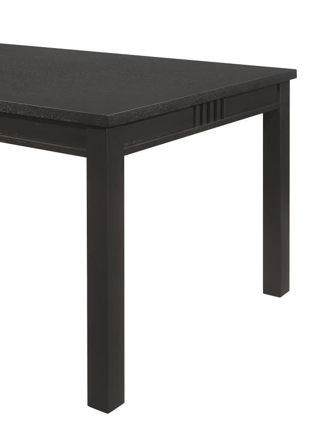 Coaster 123071-S7 7 pc Wildon home Marbrisa matte black finish wood dining table set 