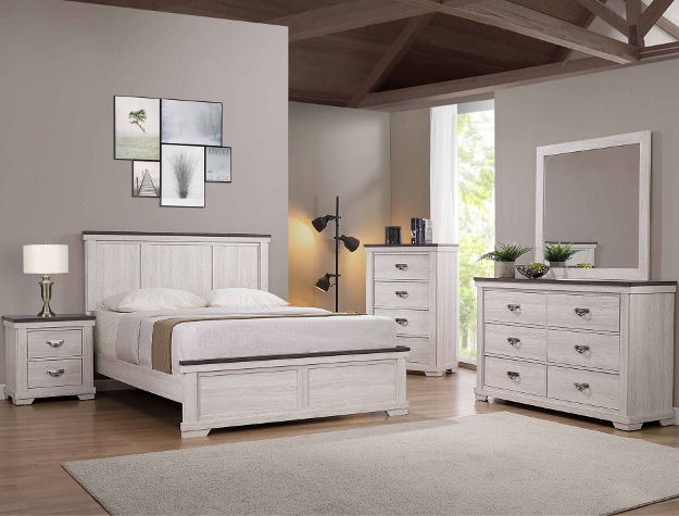 B8180 4 pc A & J homes studio Leighton rustic weathered finish wood queen bedroom set