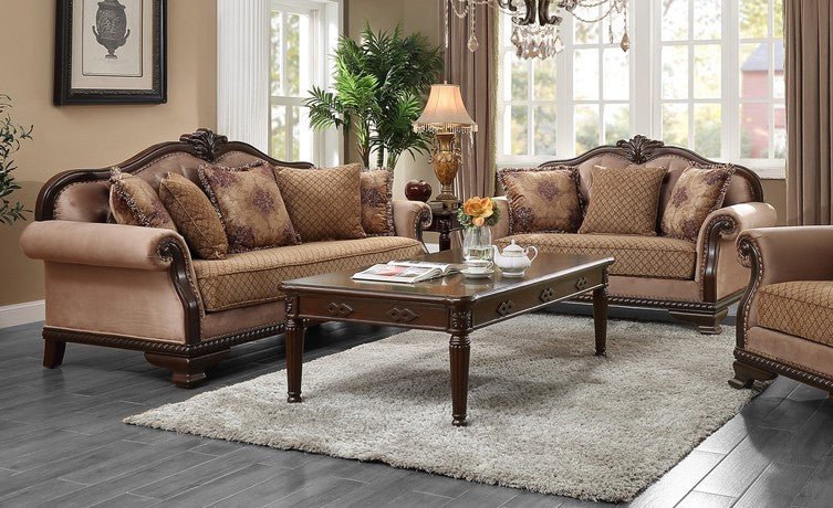 Acme 58265-66 Astoria Grand Chateau de ville tan and brown fabric