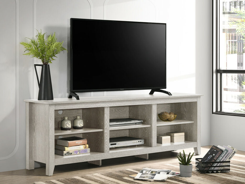 97006 Benito dusty grey oak finish wood entertainment center TV