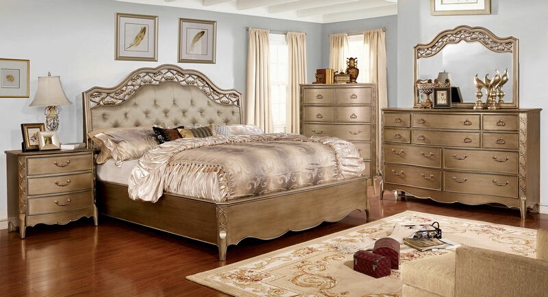 CM7442-5pc 5 pc Capella collection brushed gold finish wood with ...
