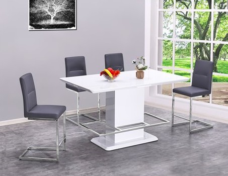 D127 5pc 5 Pc Orren Ellis Mull White, Modern Counter Height Dining Table And Chairs