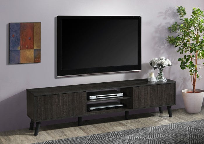 2037-ESP  Wade logan ardys dark espresso finish wood mid century modern 71" TV Stand