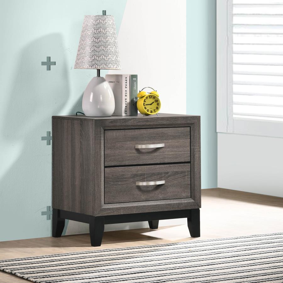 Coaster 212422 Watson grey oak finish wood grain look nightstand