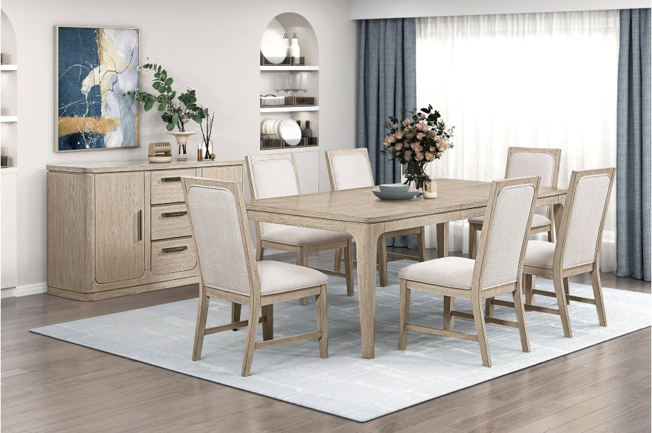 Homelegance Alita Distressed Light Grey 7-Piece Extension Dining Table Set – 2477-86-7PC