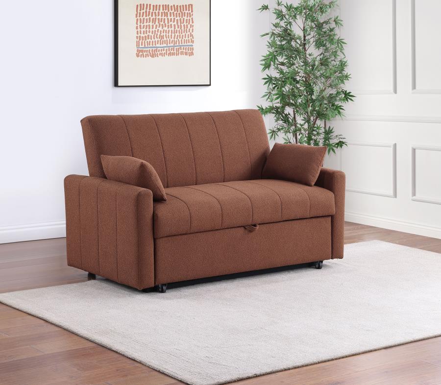 Coaster Portland Copper Boucle Fabric Fold Down Pop Up Sleeper Sofa Bed – 350145