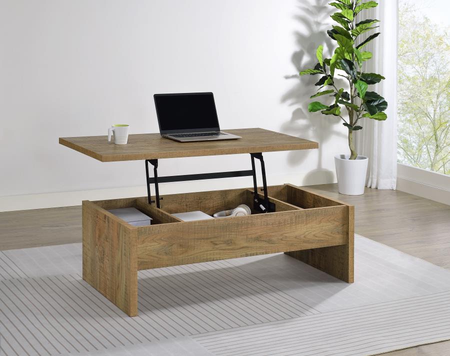 Coaster 706358 Canoga natural mango finish wood 47" rectangular lift top coffee table