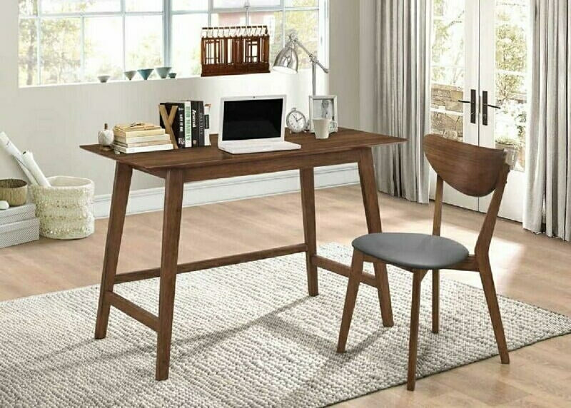 Coaster 801095-clearance 2 pc George oliver burkhalter karri mid century walnut finish wood desk and chair