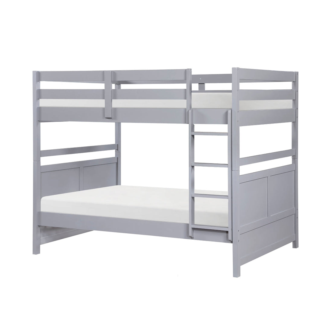 B2024GYFF-1 Sloane grey finish wood full over full bunk bed set panel headboard and footboard