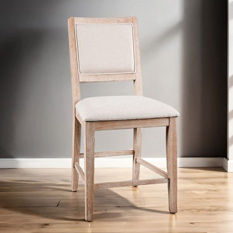 FM3601NT-PC-2PK Set of 2 Orbetello distressed natural finish wood transitional 24" seat height counter height stools