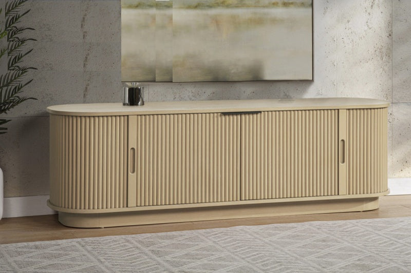 Best Master HL103TV Stanford light oak finish wood 70" wide TV stand reeded front doors