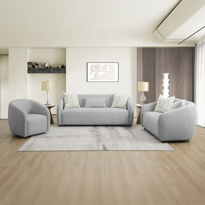 Acme LV03590-91 2 pc Etienne grey linen like fabric sofa and love seat set