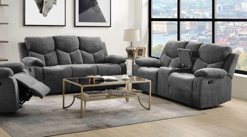 ***Early Black Friday Sale Going On Now***Acme 55440-41 2 pc Copper grove mudiyah Kalen grey chenille fabric sofa and love seat set recliner ends