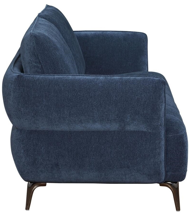 Coaster 509041-S2 2 pc Lively blue chenille fabric sofa and love seat set channel tufted sides. ***Fall Sale Going On Now***Discounted Price When You Add To Cart up to 35% off. Click Acima Leasing Easy Lease and Application Process at ambfurniture.com