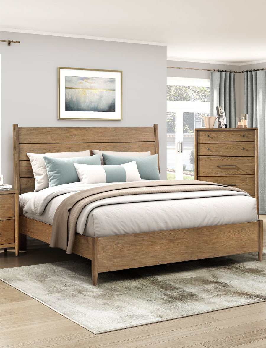 2386-4PC 4 pc Sonoma oak finish wood fabric padded headboard queen bedroom set. ***Memorial Day Savings Sale Event Going On Now***Discounted Price When You Add To Cart up to 35% off. Click Financing For Easy Payment Options at ambfurniture.com