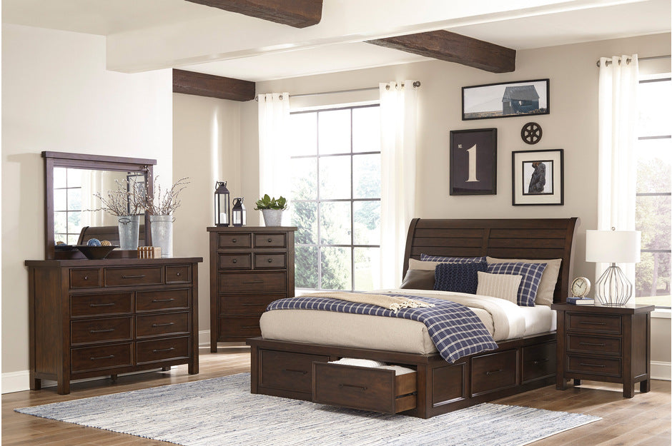 Homelegance 1559-4PC 4 pc Darby home co Logandale brown finish wood bedroom set with drawers.