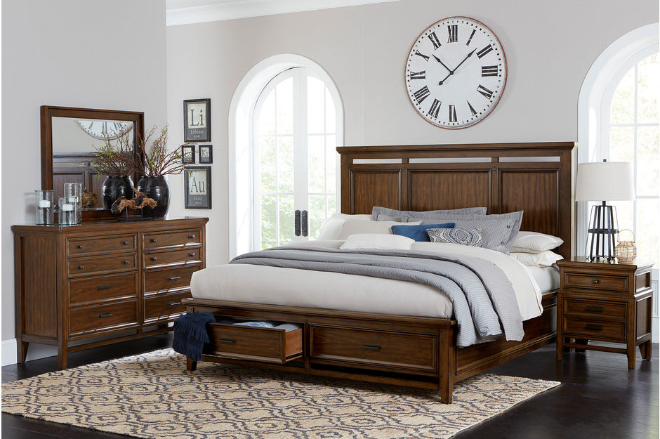 Homelegance 1649-4PC 4 pc Darby home co Frazier park brown cherry finish wood bedroom set with drawers. 