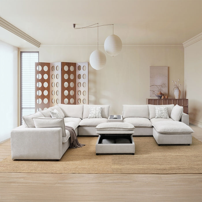 Acme LV04410-5PC 5 pc Marisa beige boucle fabric modular sectional sofa feather down. ***Black Friday Sale Going On Now***Discounted Price When You Add To Cart up to 35% off. Click Acima Leasing Easy Lease and Application Process at ambfurniture.com