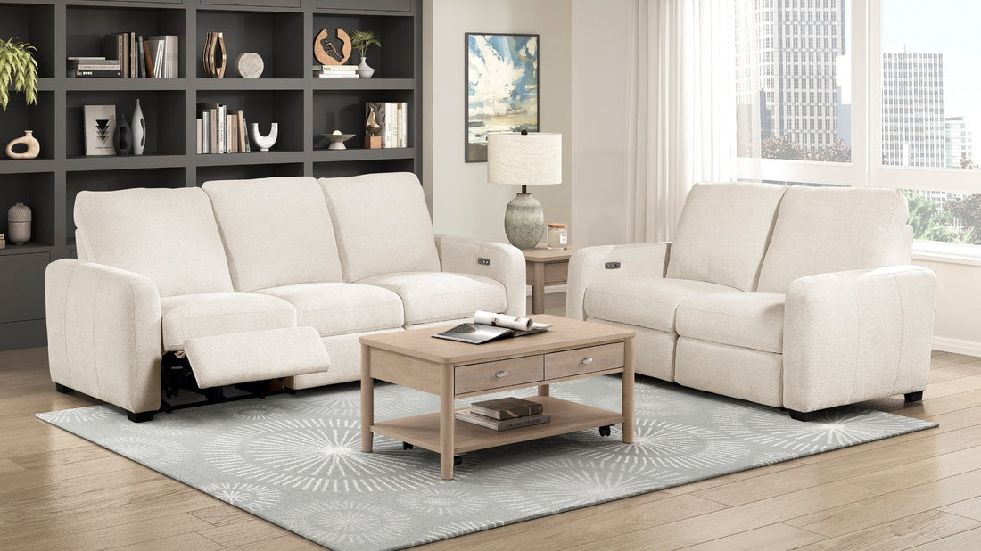 ***Early Black Friday Sale Going On Now***Homelegance 8479BEG-2PC 2 pc Vera beige chenille fabric sofa and love seat set with power motion recliners