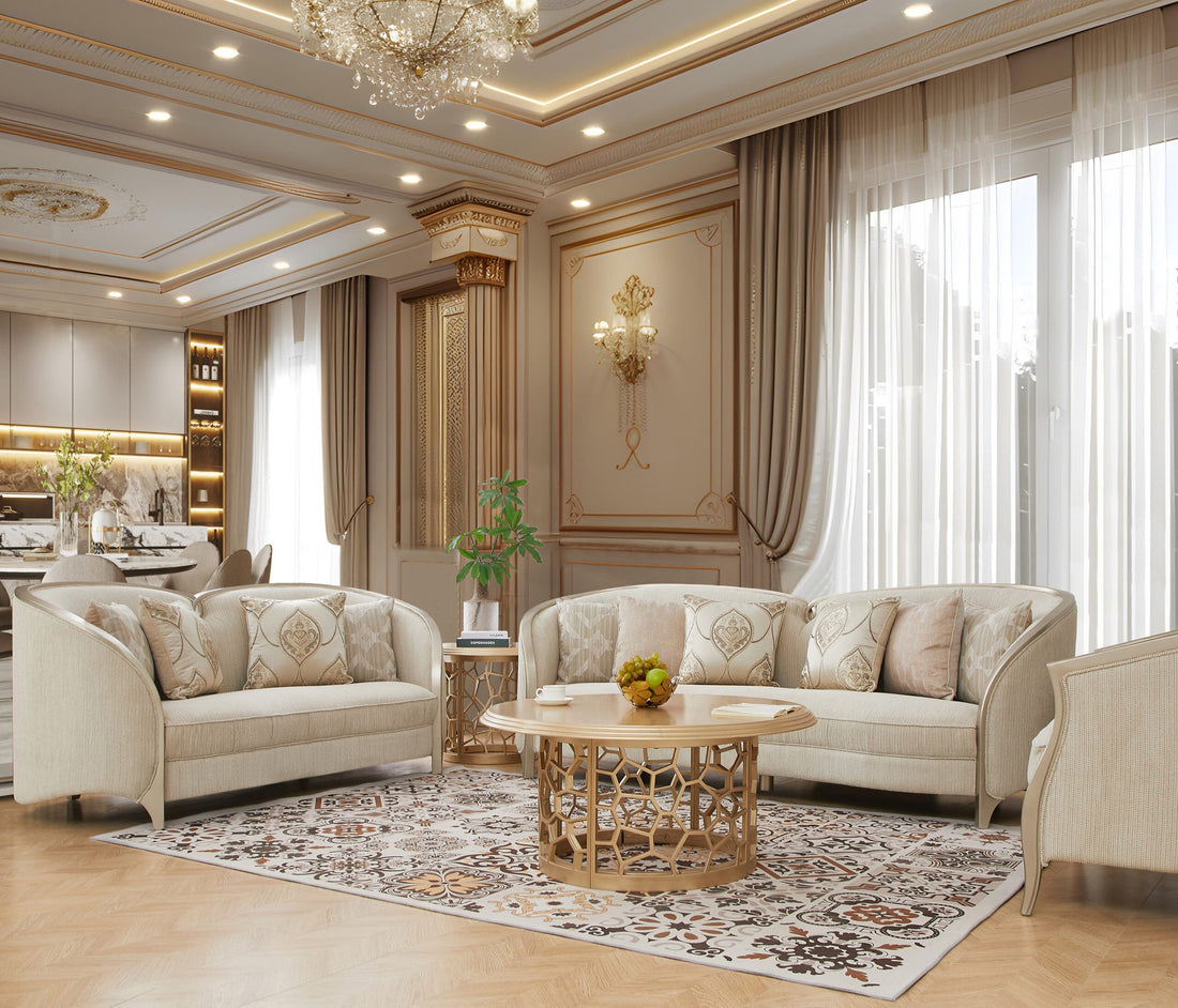 ***Early Black Friday Sale Going On Now***HD-7005-3PC Striking silver finish wood trim accents light colored chenille fabric upholstery Sofa , love and chair living room set on sale at ambfurniture.com