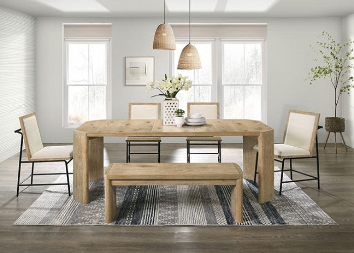 FM3220AK-T-6PC 6 pc Edenbridge oak finish wood dining table set with bench. ***Labor Day Sale Going On Now***Discounted Price When You Add To Cart up to 35% off. Click Acima Leasing Easy Lease and Application Process at ambfurniture.com