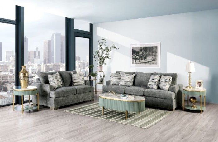 SM1208 2 pc A&amp;J homes studio leytonstone gray woven fabric sofa and love seat set flared arms. ***Savings Sale Event Going On Now***Discounted Price When You Add To Cart up to 35% off. Click Financing For Easy Payment Options at ambfurniture.com