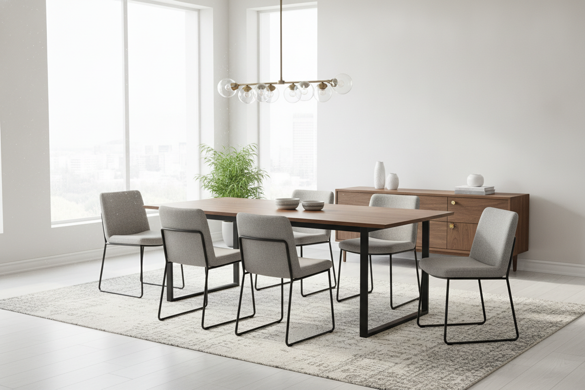 Modern dining table sets with sleek wood and metal design for stylish home or office interiors