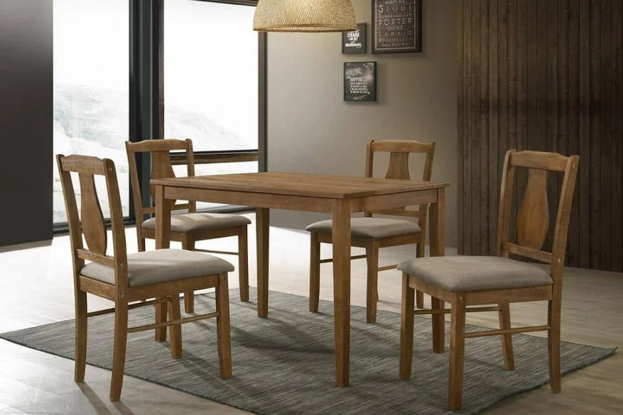 Best master Solana-5PC 5 pc Solana antique natural oak finish wood dining table set