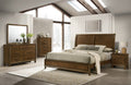 00-B0182-4PC 4 pc Ballard walnut finish wood classic style sloped back sleigh headboard queen bed set