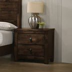 Blue Ridge Rustic Brown Grey Finish Wood 4-Piece Classic Sleigh Headboard Queen Bedroom Set – 00-1334-4PC