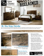 Blue Ridge Rustic Brown Grey Finish Wood 4-Piece Classic Sleigh Headboard Queen Bedroom Set – 00-1334-4PC