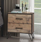 00-5533-4PC 4 pc Elk river reclaimed natural finish wood farmhouse style metal legs queen bed set