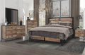 00-5533-4PC 4 pc Elk river reclaimed natural finish wood farmhouse style metal legs queen bed set