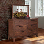 00-594-4PC 4 pc Cagney chestnut brown finish wood farmhouse style fabric upholstered headboard queen bed set