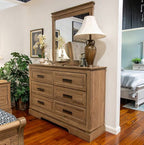 00-B1828-4PC 4 pc Coventry hall natural finish wood farmhouse style fabric upholstered headboard queen bed set