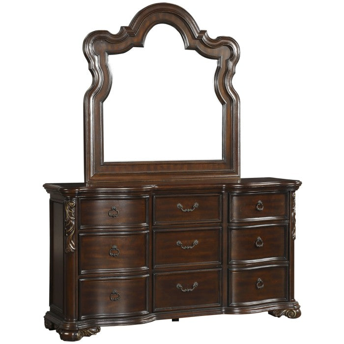 Homelegance 1603-4PC 4 pc Astoria grand cherry finish wood low profile footboard queen bedroom set