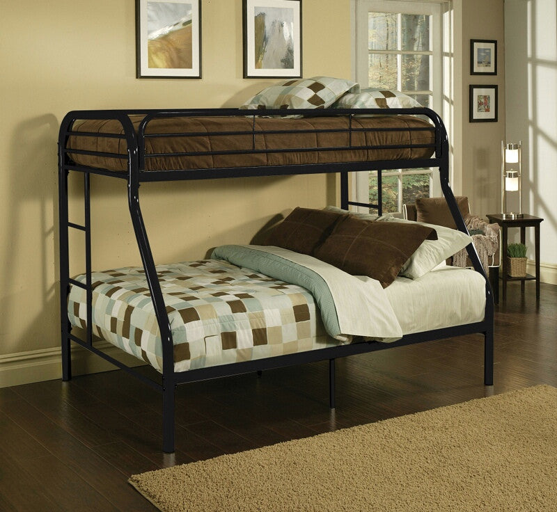 Acme 02052BK Tritan twin XL over queen black finish tubular metal bunk bed