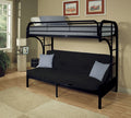 Acme 02093BK Harriet bee easingwold eclipse "c" shaped style twin XL over queen futon black finish tubular metal bunk bed