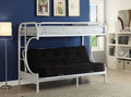 Acme 02093WH Harriet bee easingwold eclipse "c" shaped style twin XL over queen futon white finish tubular metal bunk bed
