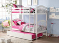 Acme 02354 Harriet bee beeching heartland white finish wood twin over twin bunk bed set