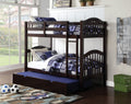 Acme 02554 Harriet bee beeching heartland espresso finish wood twin over twin bunk bed set with trundle