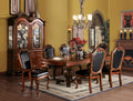Acme 04075-10038 7 pc Astoria grand liam chateau de ville cherry finish wood double pedestal dining table set