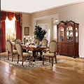 Acme 04075-77 7 pc Astoria grand ainzlee chateau de ville cherry finish wood double pedestal dining table set