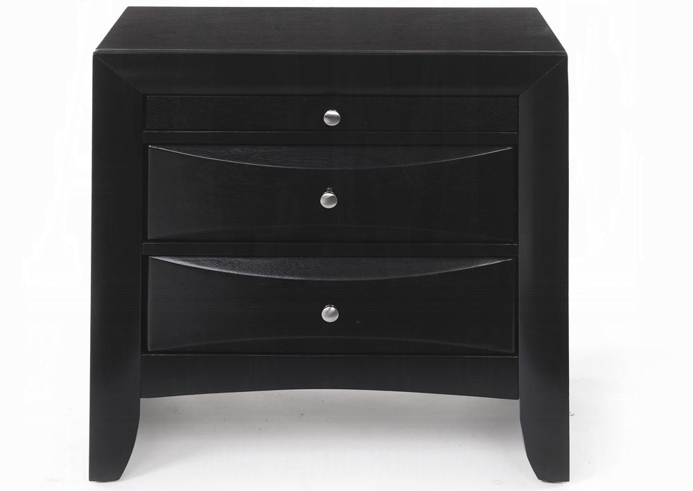 Acme 21610Q-4PC 4 pc Ireland black finish wood storage headboard underbed drawers queen bed set