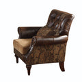 Acme 05497 Dreena chenille chair with accent pillow with bonded leather