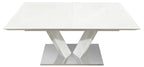Homelegance Yannis 7-Piece High Gloss White Chrome Base Modern Dining Table Set – 5503-7PC